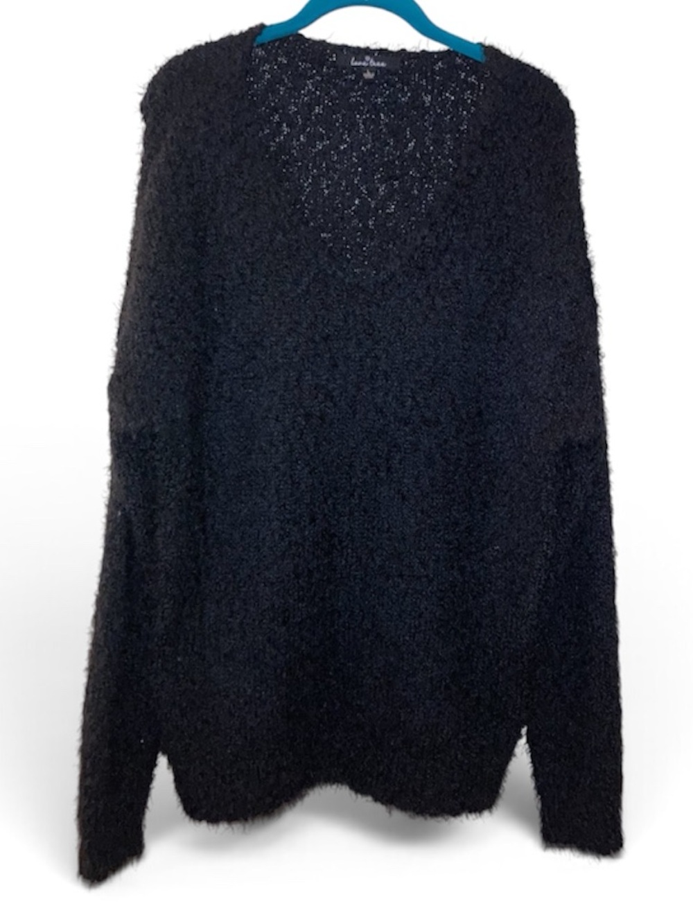 Love Tree Black Fuzzy Crewneck Sweater